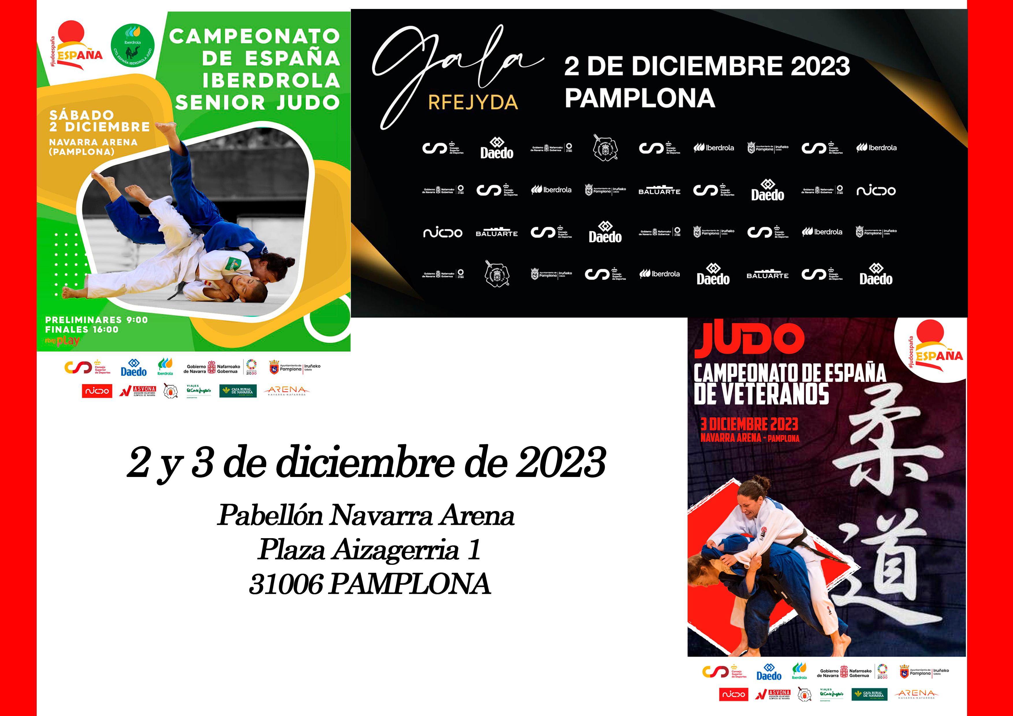 PAMPLONA, SEDE DE DOS CAMPEONATO NACIONALES DE JUDO Y DE LA GALA DE LA RFEJYDA. 02-12-23